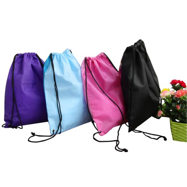 Colorful 75g Unwoven Drawstring Back Bag, Non Woven Carry Bag For Advertising, Gift