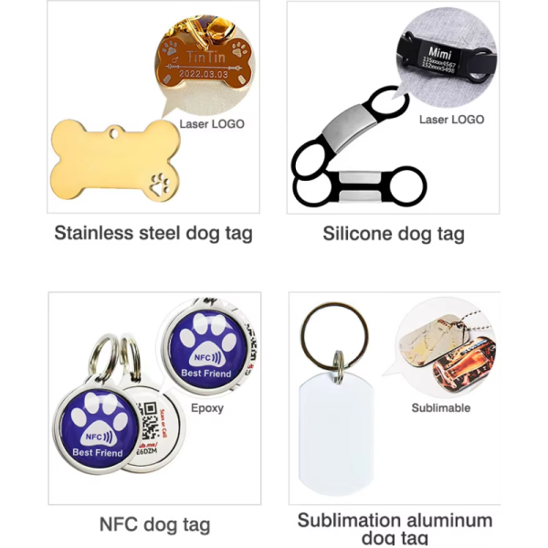 Customize Stainless Steel Metal Dog Tag Round Pet Tags Blank With Laser Engraving
