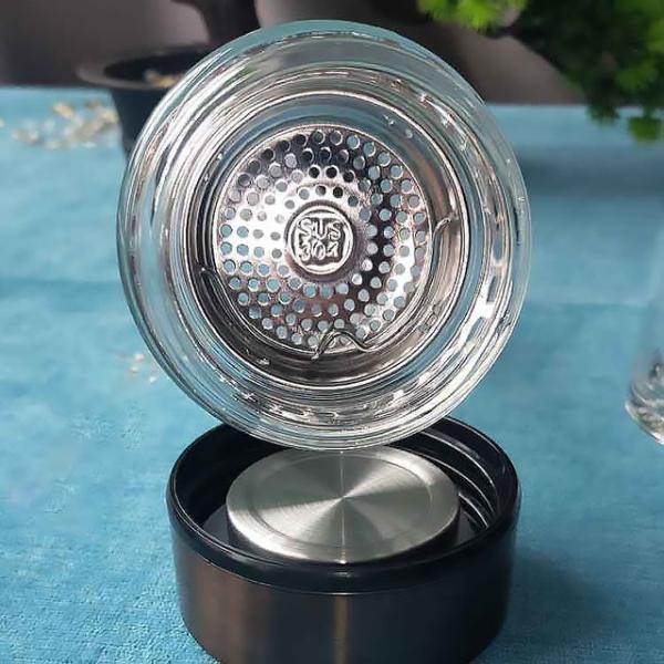 Double Layer Thickened Heat Proof Glass Cup for Tea Making Separation HBL-W-300-108-A