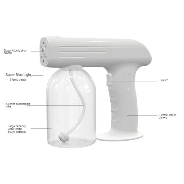 K3-L 2M Disinfect Alcohol Sprayer Wireless Rechargeable Blue Light Nano Atomizer Electric Spray Gun