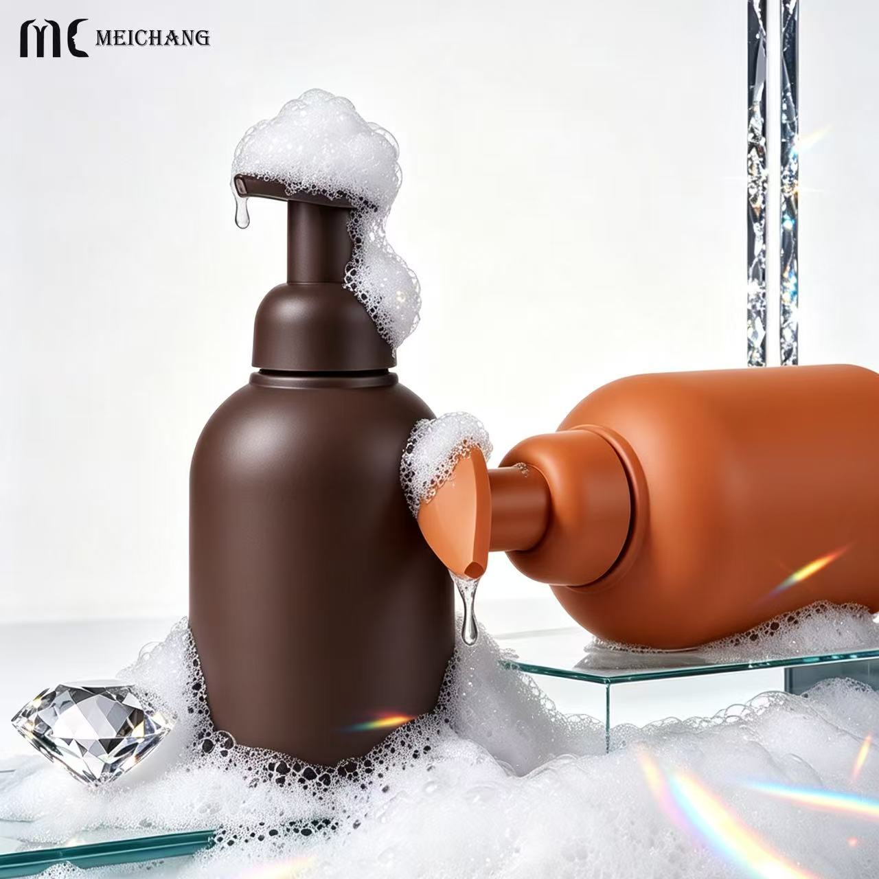 600ml PET Foaming Pump Bottle for Foaming Hand Soap Packaging(MC-1803)