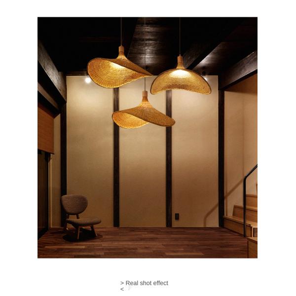Wooden Weaving Bamboo Pendant lights Handmade Bamboo Straw hat retro Chandelier(WH-WP-45)
