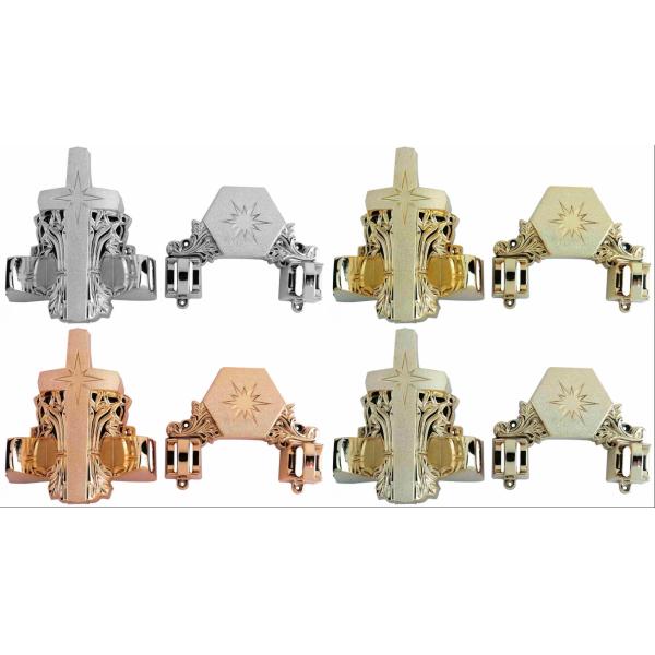 Trustable Casket Hardware Supplier Coffin Corner 12# B In Copper Color And PP Plastic With Steel Pipe