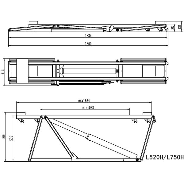 AA4C QUICK LIFT Extended & Heightened Portable Car Lift 2800KG/3600KG/3800KG Mobile for Rescue & Car Wash L520H L750H