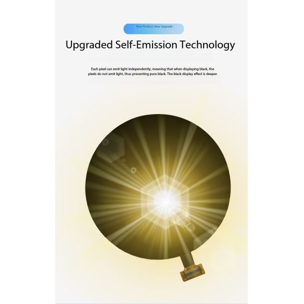 1.43 Inch Round AMOLED Display Module with 700nit Brightness and 466x466 Resolution