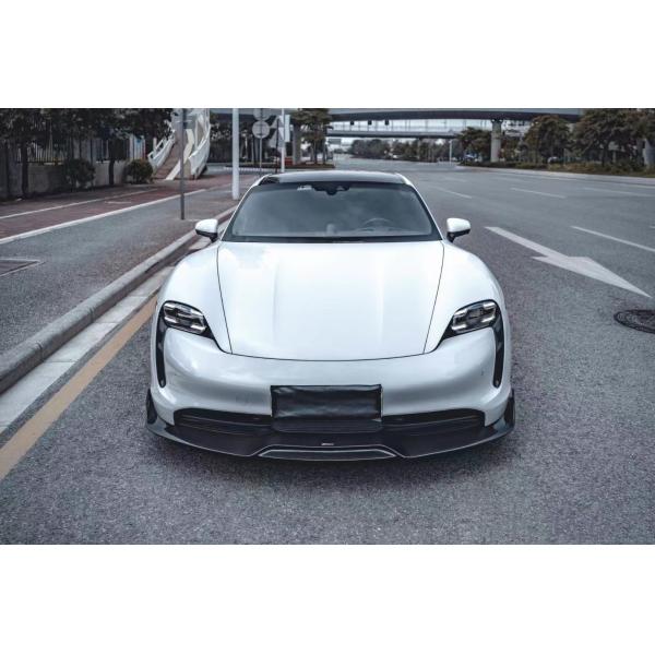 Nouveau produit pour Porsche Taycan Kit de carrosserie en fibres de carbone Taycan large carrosserie avant pelle jupe latérale spoiler diffuseur