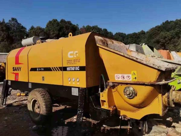 Diesel Used Concrete Trailer Pump Sany HBT8018C 180kw Rated Power