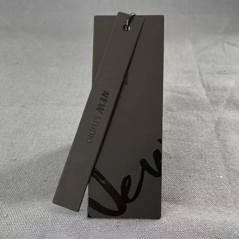 Multi-Layer Black Paper Hang Tags With Spot UV Finish For Apparel Branding