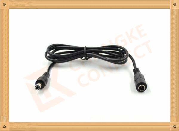 Gray Male to Female Custom Cable Assembly 100 cm DC 5.5X2.1 mm