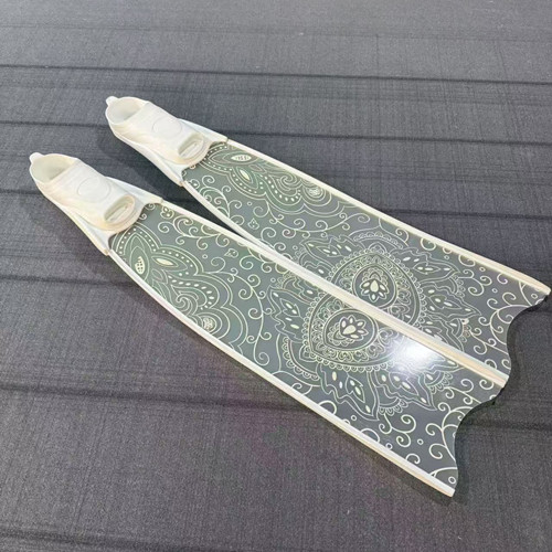 Personalized Long Blade Freediving Fins Fiberglass Free Diving Flippers For Underwater Sports