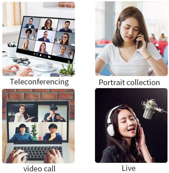 Auto focus Computer USB 4 Mega FHD Webcam WIth Privacy Cover