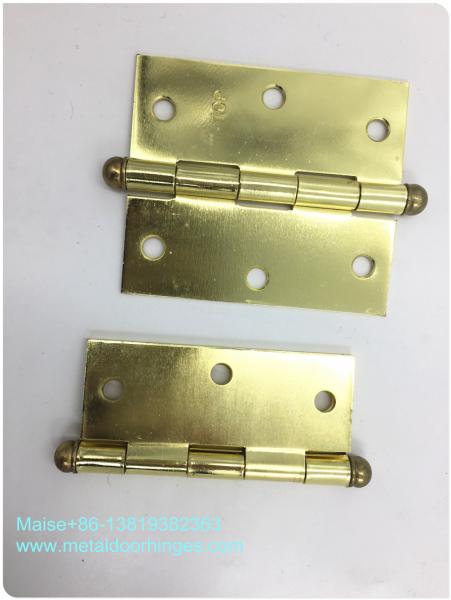 Material de aço chapeado bronze do metal das dobradiças de porta da ponta da bola para a porta de madeira