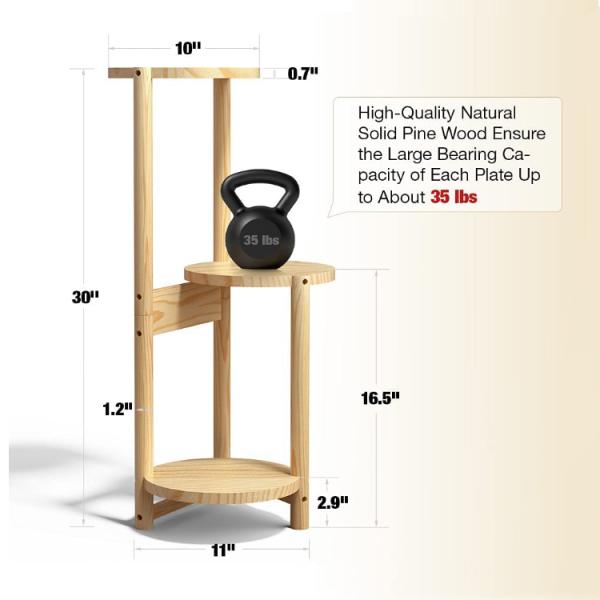 Wood Plant Stand Indoor Outdoor 3 Layers Bamboo Flower Stands Tall Corner Plant Stand Holder