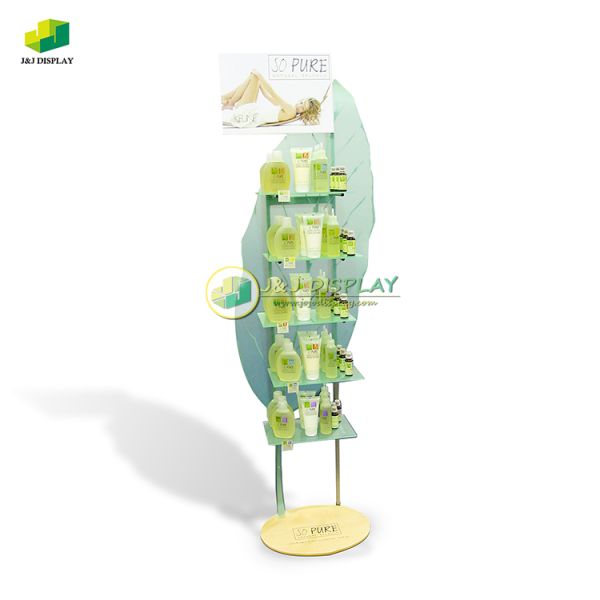 Customized Storage MDF Floor Display Stand with Acrylic Holder Box