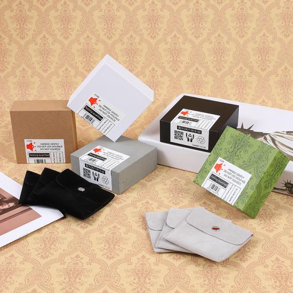 Print Logo Jewellery Package Microfiber Snap Button Pouch Bags with Insert Pad/Card