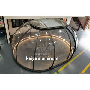 профили дома геодезического купола Glamping эллипсиса 3.5X5m алюминиевые для проживания в семье