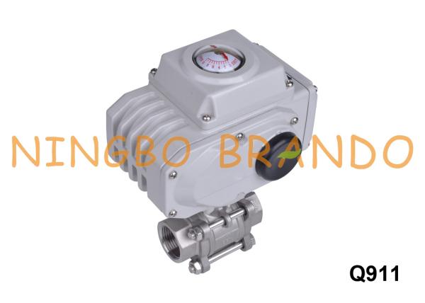 1 DN25 válvula de bola elétrica 304 de aço inoxidável do atuador de 3 partes