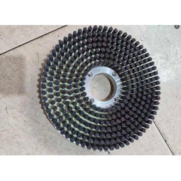 Metal Base 7 Rows Silicon Carbide Bristle Nylon Staple Set Disc Brushes 250MM Diameter