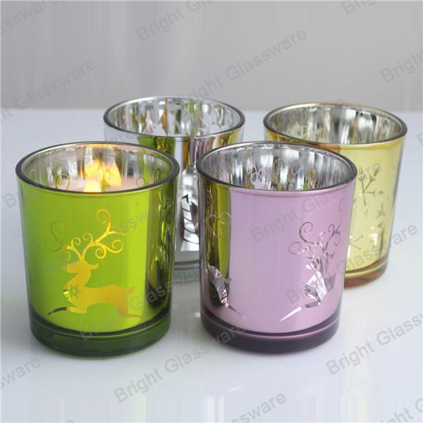 Chritmas candle jar, Chritmas glass candle holder for decor