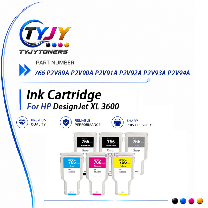 766 Ink Cartridge P2V89A P2V90A P2V91A P2V92A P2V93A For HP DesignJet XL 3600
