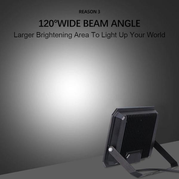 Ángulo de haz al aire libre del grado de las luces de inundación del cable largo lleno LED del vatiaje 120° 2700-6500K IP65