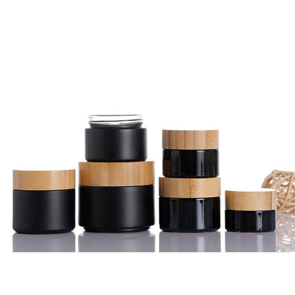 15g 20g 30ml 50g 100ml Clear Black Amber Green Cosmetic Body Butter Cream Glass Jar With Bamboo Lid