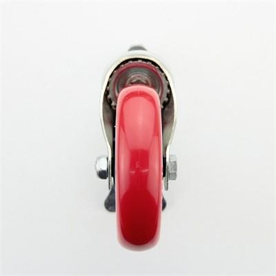 3 Inch JY PU Caster Wheels With Brake Heavy Duty Braked Castors