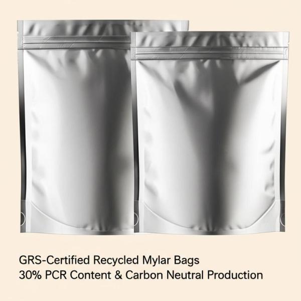 GRS-Certified Recycled Mylar Bags | 30% PCR Content & Carbon Neutral Production