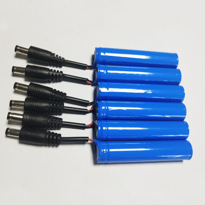 OEM ODM 18650 Battery Pack | 3.7 V Li -ion 2200mah 18650 Rechargeable Lithium Battery with a Male DC Barrel Jack Connector for LED Light