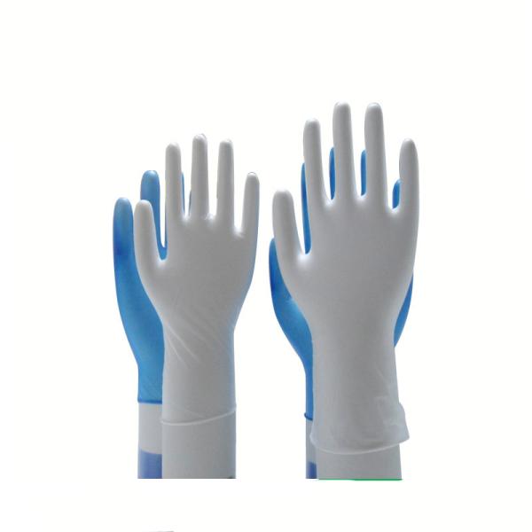 Household Powder Free Vinyl Gloves 240cm Length Transparent / Blue Color