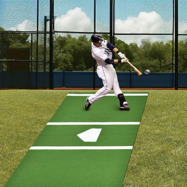 Home Plate Batting Made Better with 5ft*8ft Pro-Model Hitting Mat and Artificial Turf