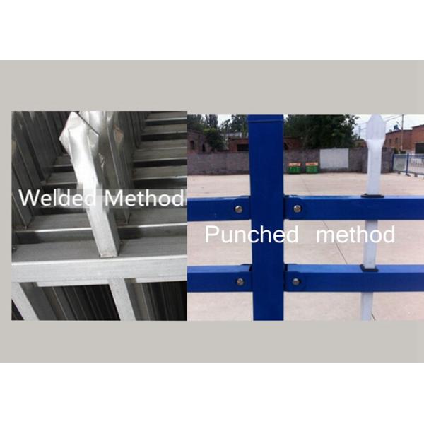 Square Tube Outdoor Security Fencing Heat Treated , Steel Picket Fence Panel