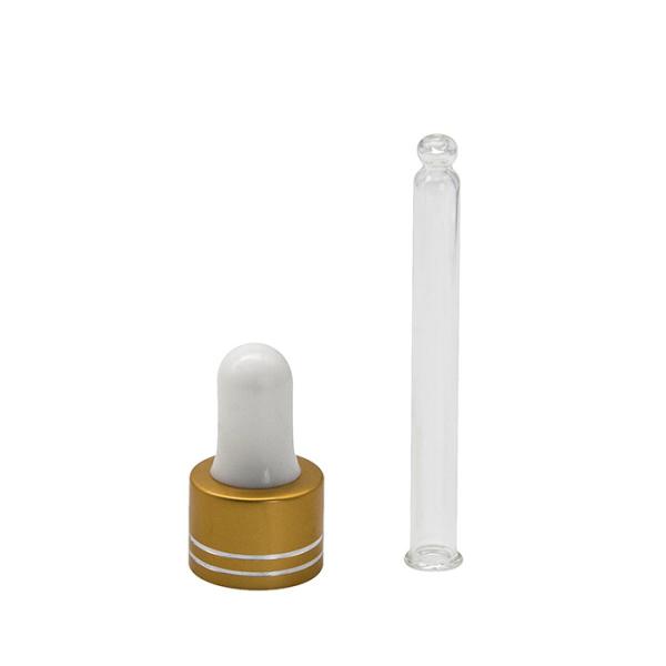 White Silicone Nipple 18 410 Gold Aluminum Dropper
