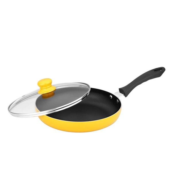 28км проштемпелевали Нонстик алюминиевую плоскую сковороду с стеклянной крышкой