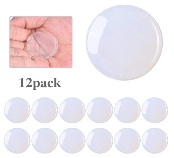 12PCS 1.57 Clear Rubber Door Handle Bumper Guard With Self Adhesive Sticker