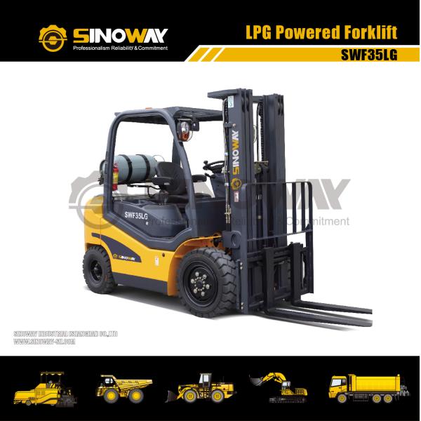 LPG Forklift 3.5 Ton 37.4kw / 2300rpm Rated Power With NISSAN Engine
