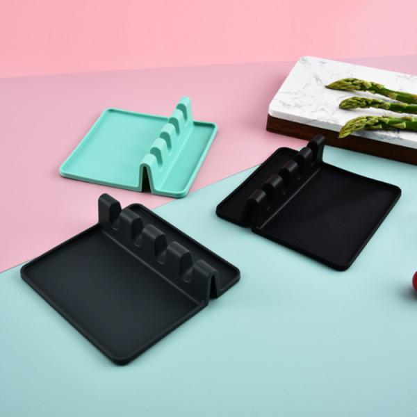 BPA Free Kitchen Silicone Utensil Rest Durable Spoon Rest With Drip Pad Kitchen Gadgets Kitchen Cooking Utensils Holder