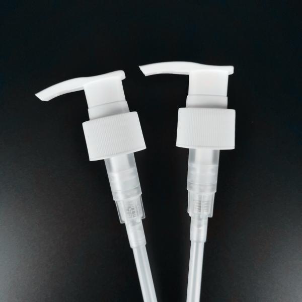 Hot selling 24 410 white transparent plastic ribbed thread screw auto locked lotion pump