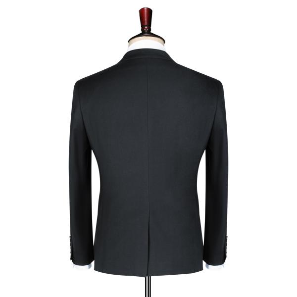 Slim Fit Black Formal Blazer Coats Suits Jacket with Flat Front Style and Mandarin Collar