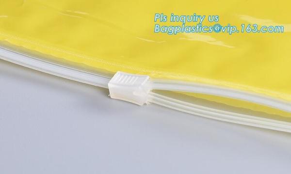 Garment EVA Frosty Slider Zipper Bag, Zipper Sealed Slider Gusset Cosmetic Bag Makeup Case Plastic Waterproof Bags, zip