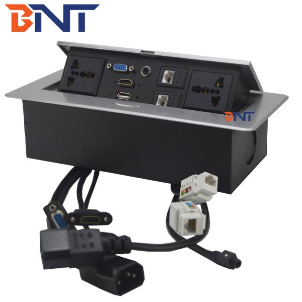 BNT Popular office furniture used  table pop up media power outlet socket with 30cm pre wired