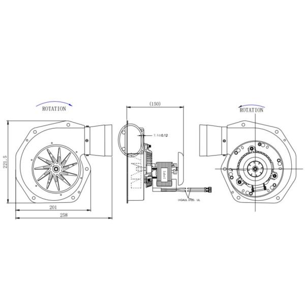 мотор поляка тени мотора Inducer печи охлаждающего вентилятора двойника 45W 0.75A 230V