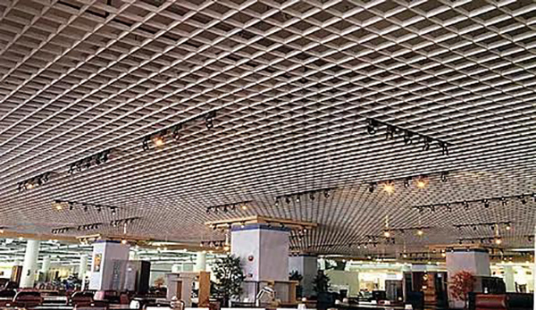 100x100 Metal Ceiling Tiles Grille Spacing Aluminum Cell Building Ceiling Decoration