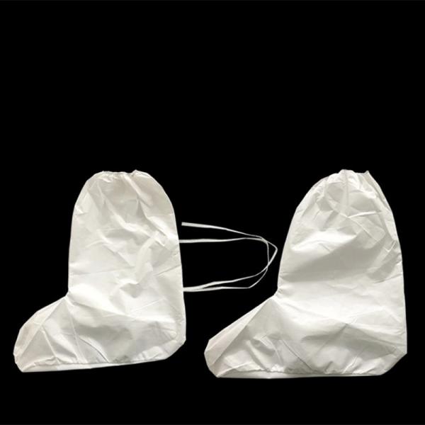 Anti Dust White Disposable Shoe Covers , Disposable Knee High Boot Covers