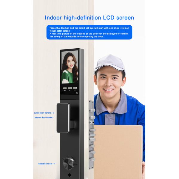 Waterproof Smart Face Recognition Door Lock with Video Intercom & App Control