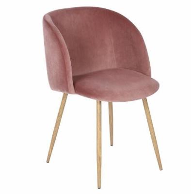 Simple design wholesale beech wood red velvet fabric upholstery dining chairs