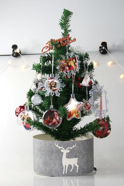 Personalised Christmas Tree Decorations Plastic Sublimation Snowflake Blank Sublimation Christmas Ornaments