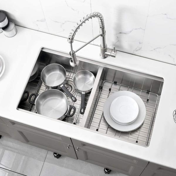 36 Inch Double Equal Bowl Workstation Kitchen Sink R10 Corner