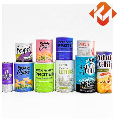Customized Food Paper Cans Kraft Paper Tube Packaging Easy-to-tear Aluminum Foil Seal Customized Chicken Seasoning Powder Composite Cans