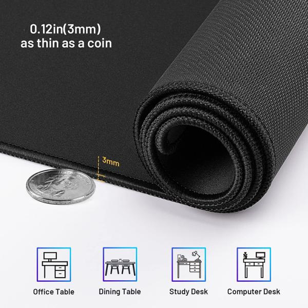 Large Extended Waterproof Keyboard Mat Non-Slip Gaming Mouse Pad with Stitched Edges
